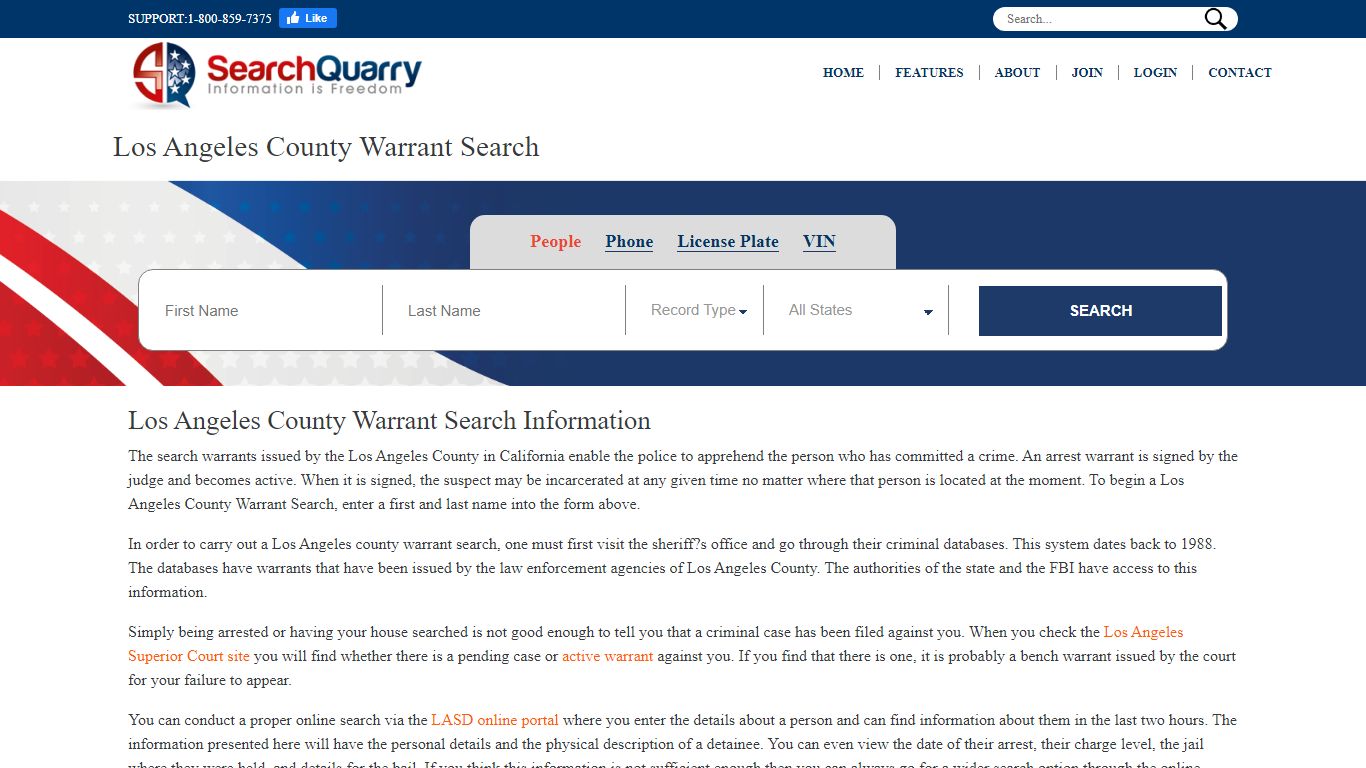 Los Angeles County Warrant Search | Enter a First & Last Name & Search